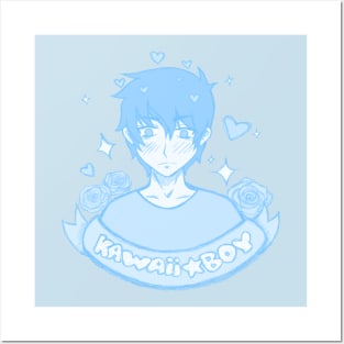 kawaii boy ! blue Posters and Art